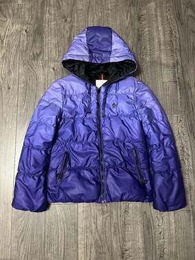 Moncler Vintage Hooded Purple Gradient Puffer Jacket